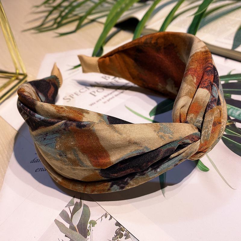 Silk Painting Dye - 타이다이 프린트 헤어밴드 - 빈티지 유화풍