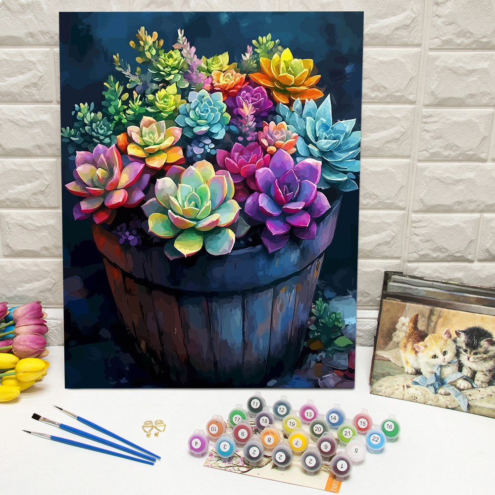 Art Craft Number - 화칸 DIY 숫자로 그리는 다육식물 아크릴