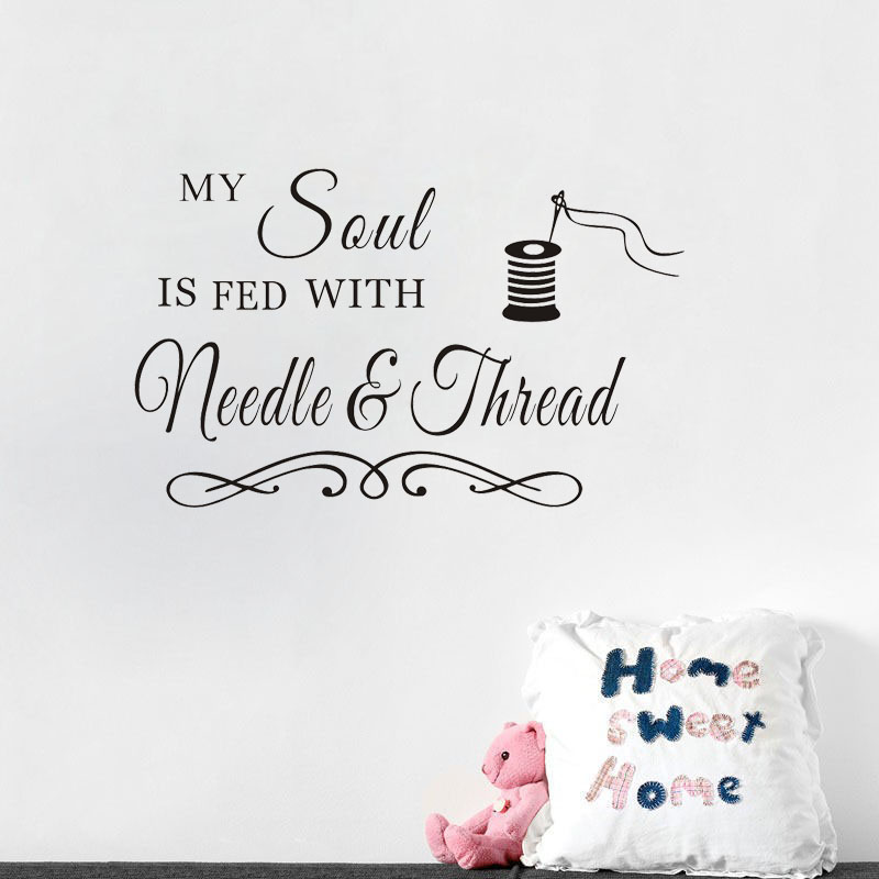 Art Craft Quotes - 내 영혼의 바늘과 실 벽 데칼,