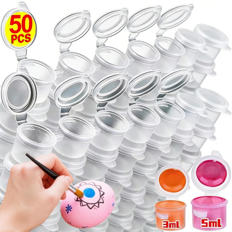 Art Craft Cup - 10/30/50PCS 빈 페인트 포트 뚜껑이 있는