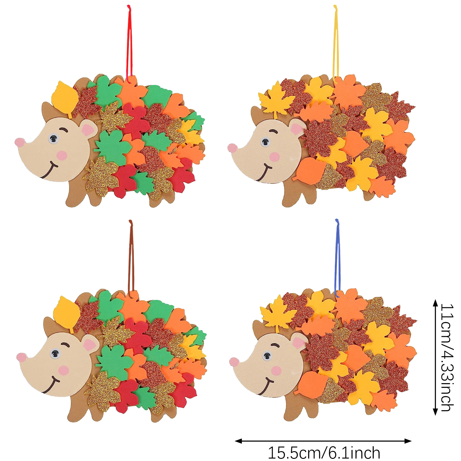Art And Craft Autumn - 8pcs 고슴도치 거품 스티커 고슴도치 공예