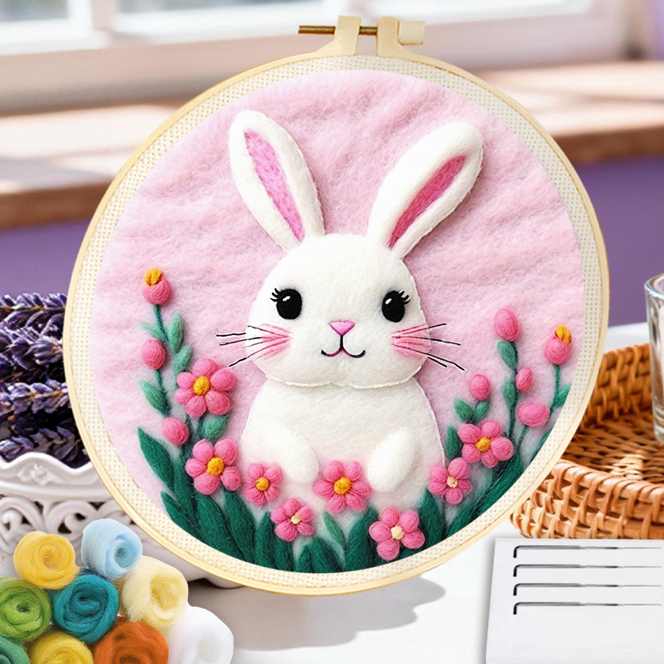Art Craft Rabbit - CHENISTORY 토끼 양모 페인팅 미술 공예