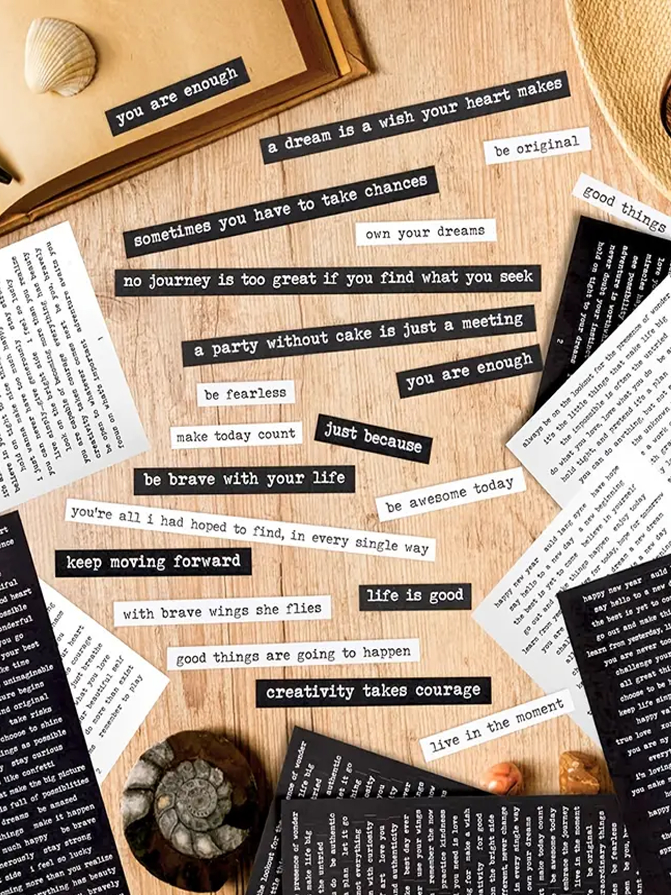Art Craft Quotes - 8장/406개 동기부여 인용구 스티커, 스크랩북 및