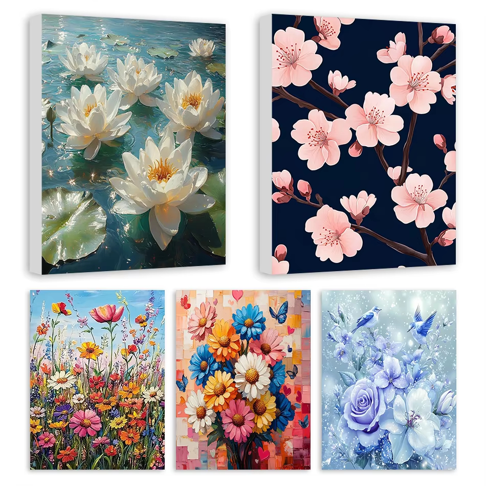 Art Craft Letter A - 숫자로 그리는 유화 꽃 그림 디지털