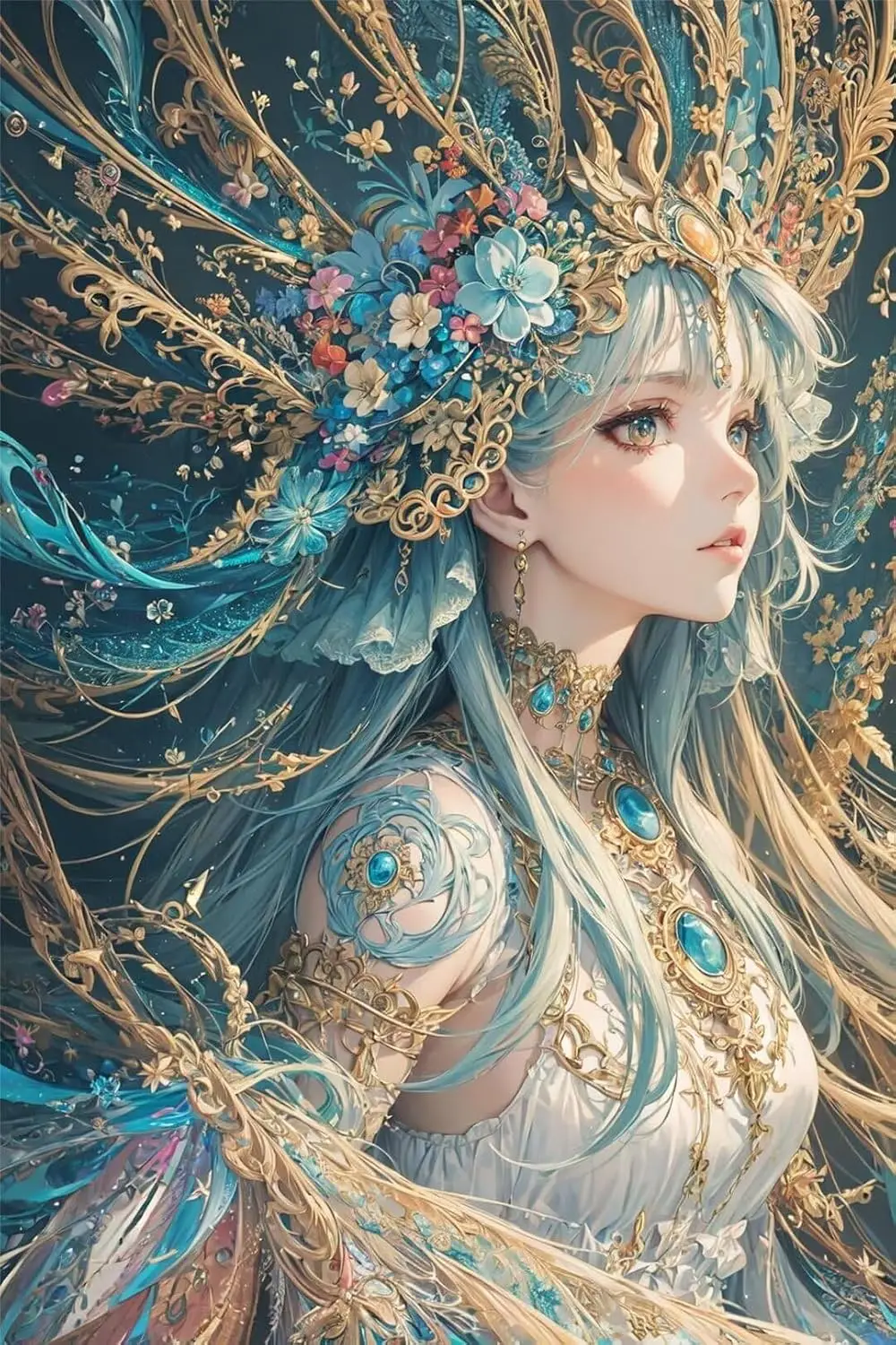 Art Craft Number - 5D 다이아몬드 페인팅 키트 애니메이션 소녀