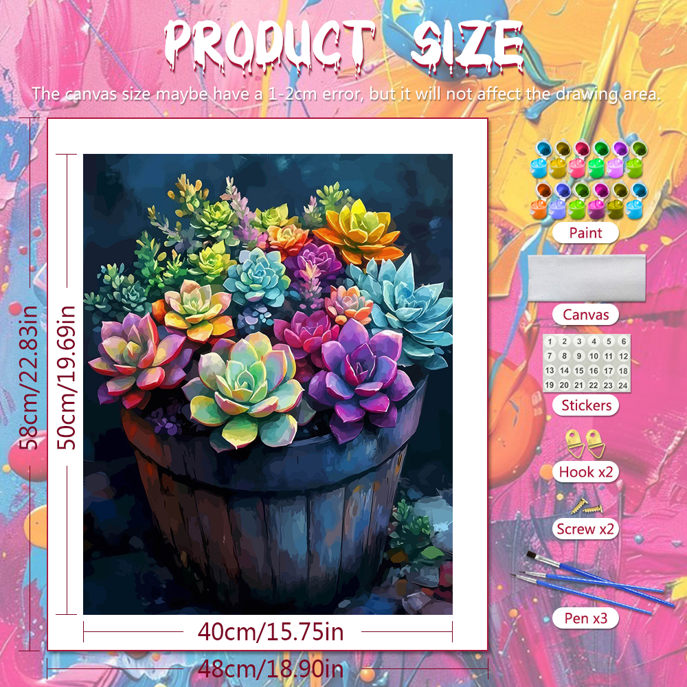 화칸 DIY 숫자로 그리는 다육식물 아크릴 물감 캔버스 - Art Craft Number 리뷰 및 가격