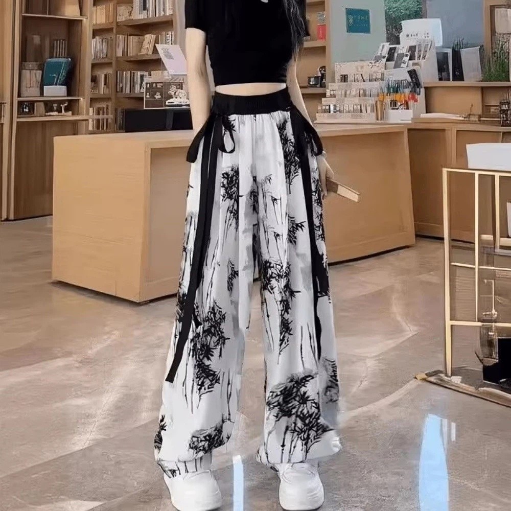 레트로 아이스 실크 잉크 페인팅 캐주얼 팬츠 중국풍 타 - Silk Painting Dye 리뷰 및 가격