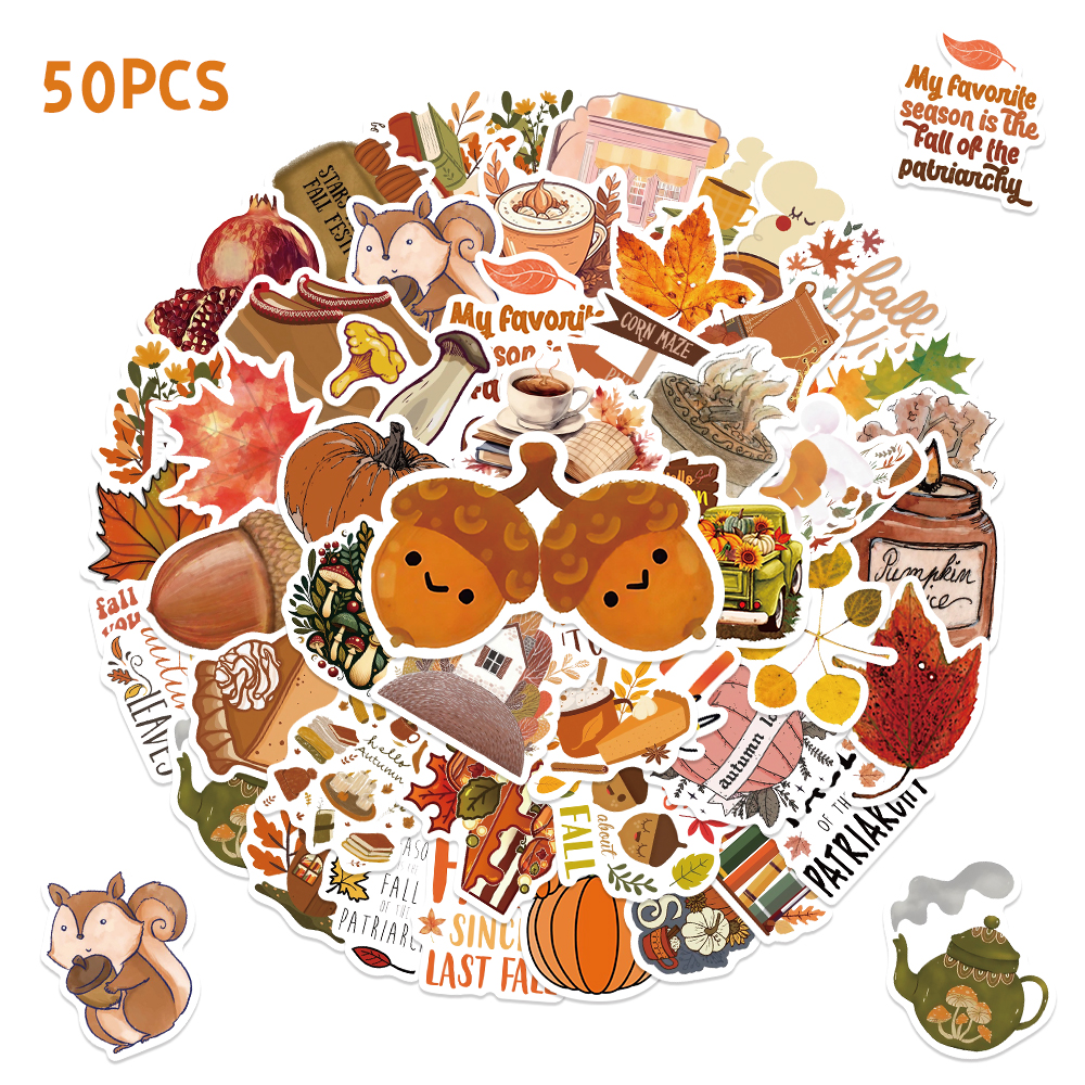 50개 귀여운 가을 스티커 스크랩북 노트북 휴대폰 여행 - Art And Craft Autumn 리뷰 및 가격