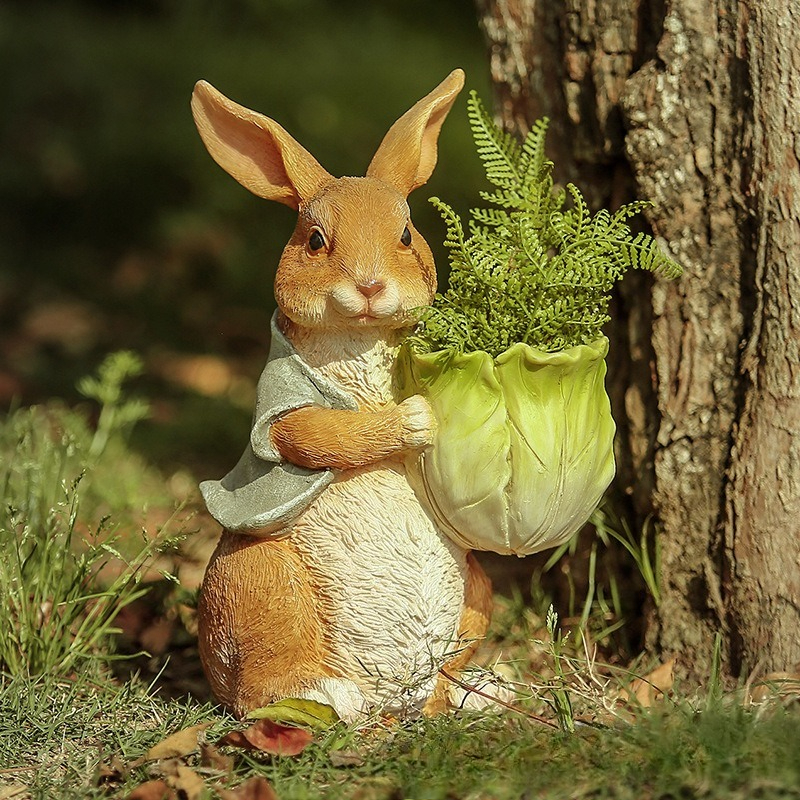 야외 정원 장식품 토끼 가족 레진 공예품 동물 피규어  - Art Craft Rabbit 리뷰 및 가격