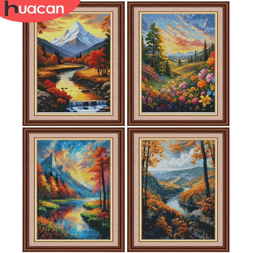 HUACAN 필드 마운틴 크로스 포인트 자수 키트 가을 - Art And Craft Autumn 리뷰 및 가격