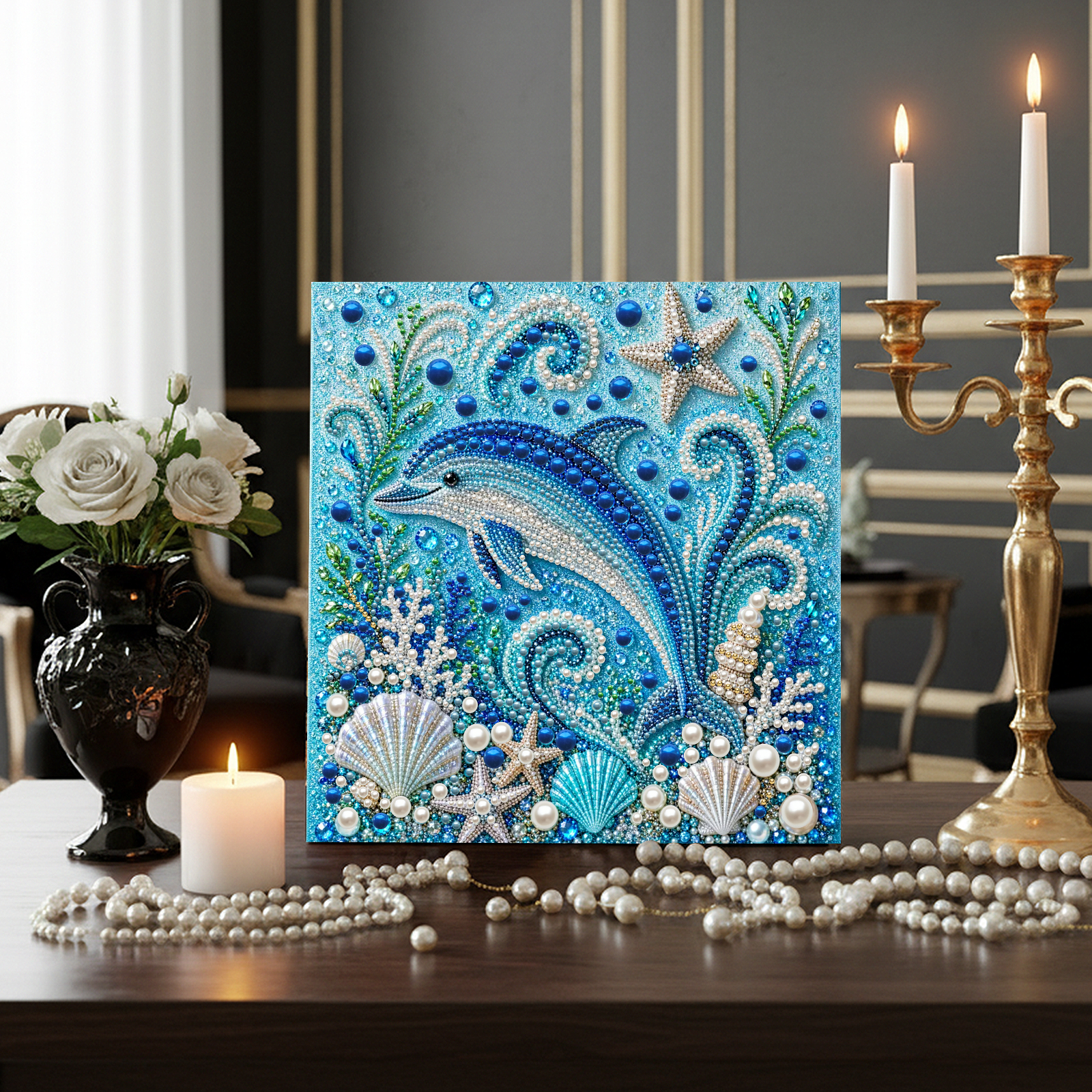 진주 페인팅 DIY 키트 20x20cm 액자형 캔버스  - Art Craft Number 리뷰 및 가격