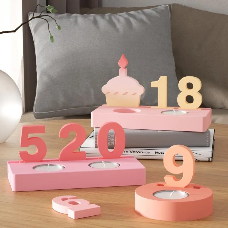 2pc 생일 케이크 실리콘 몰드 홀더 티라이트 홀더 만 - Art Craft Number 리뷰 및 가격
