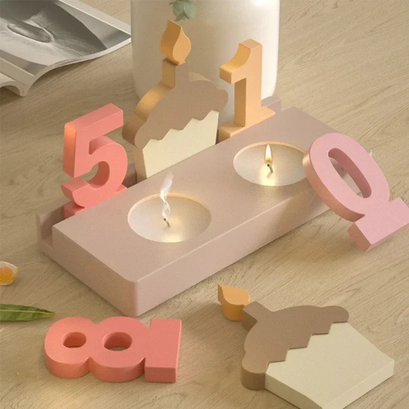 2pc 생일 케이크 실리콘 몰드 홀더 티라이트 홀더 만 - Art Craft Number 리뷰 및 가격