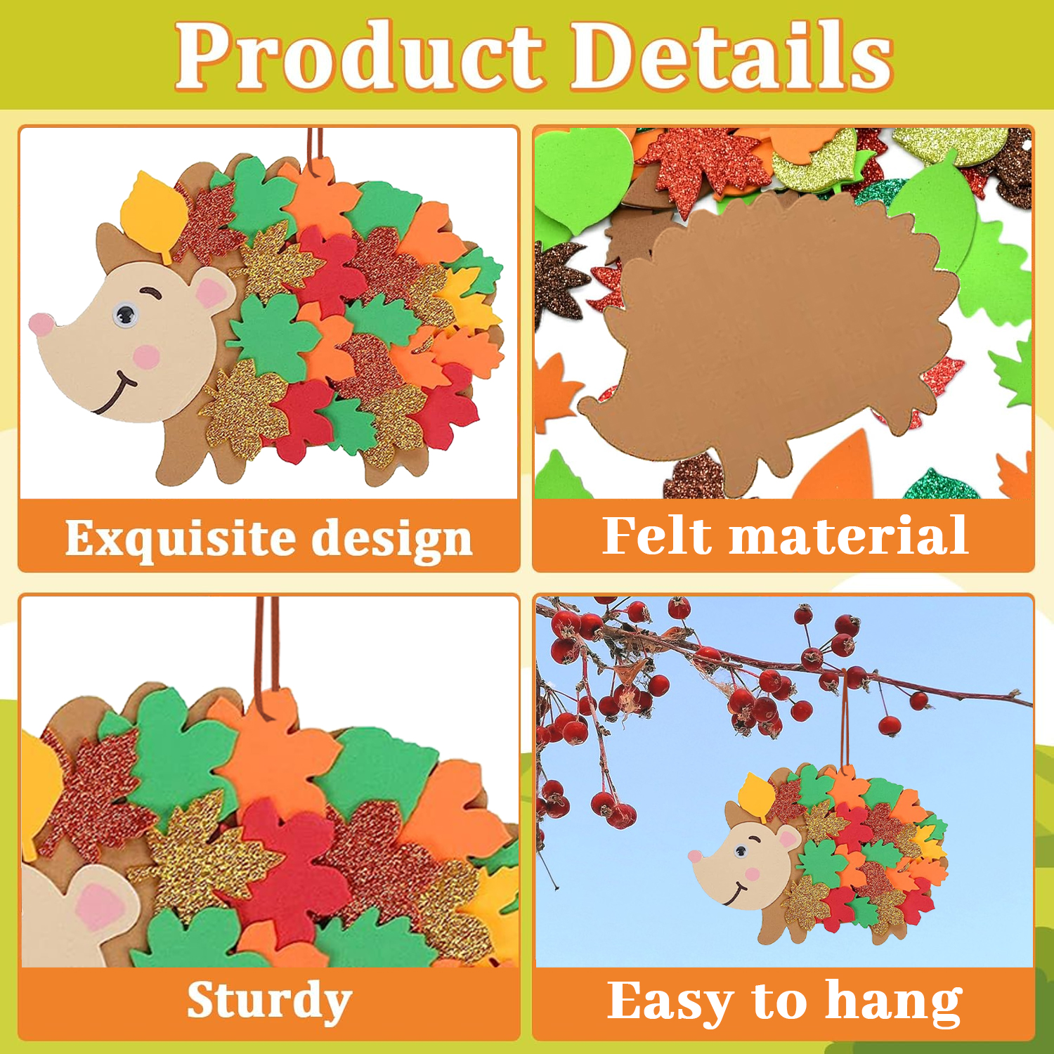 8pcs 고슴도치 거품 스티커 고슴도치 공예 Diy 스 - Art And Craft Autumn 리뷰 및 가격