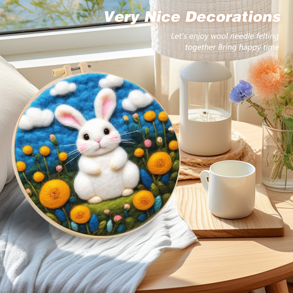 CHENISTORY 토끼 양모 페인팅 미술 공예 자수  - Art Craft Rabbit 리뷰 및 가격