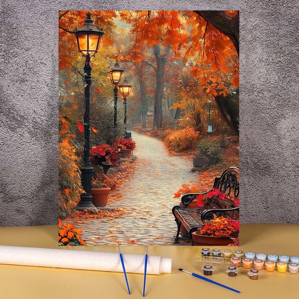 프레임리스 20x30cm 페인트 바이 넘버스 가을 숲  - Art And Craft Autumn 리뷰 및 가격