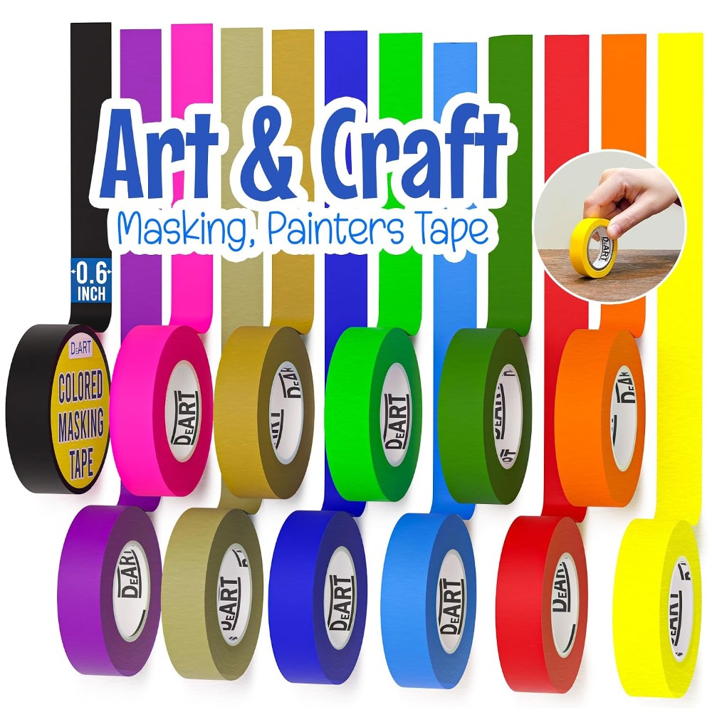 다채로운 마스킹 테이프 12롤 어린이 미술 용품 DIY - Art X Craft 리뷰 및 가격