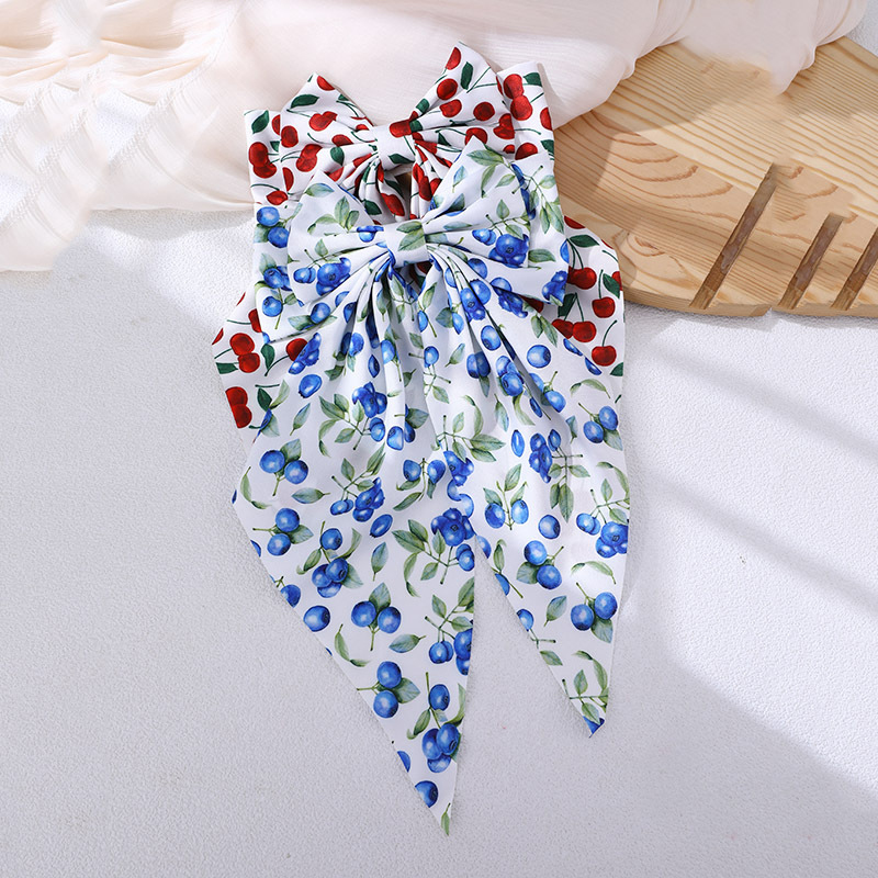 이중 레이어 리본 체리 블루베리 타이다이 원단 헤어핀  - Silk Painting Dye 리뷰 및 가격