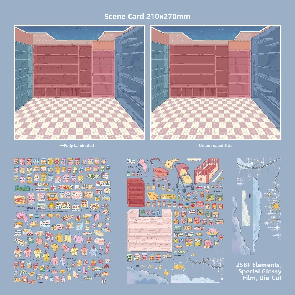 3D 캐빈 스티커 대형 베이커리 만화 장면 스티커 옛  - Art Craft Bakery 리뷰 및 가격