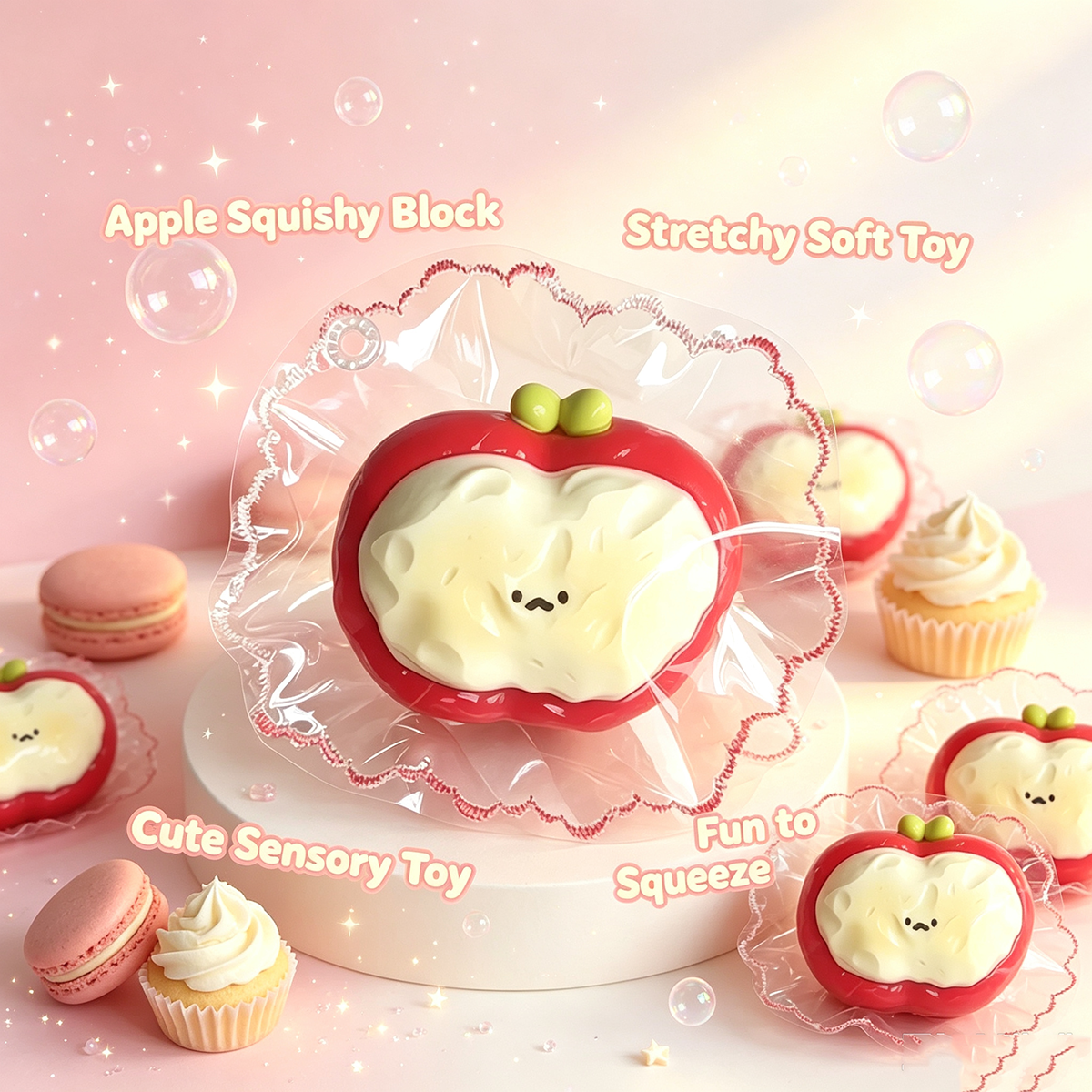 1개 귀여운 크림 애플 스퀴시 장난감 만화 빨간색 녹색 - Art Craft Bakery 리뷰 및 가격