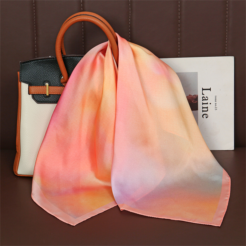 럭셔리 스프링 실크 스카프 여성 브랜드 사각 새틴 숄  - Silk Painting Dye 리뷰 및 가격