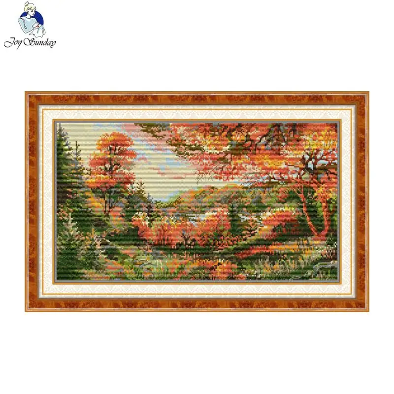 가을 풍경 패턴 크로스 스티치 키트 Joy Sunday - Art And Craft Autumn 리뷰 및 가격