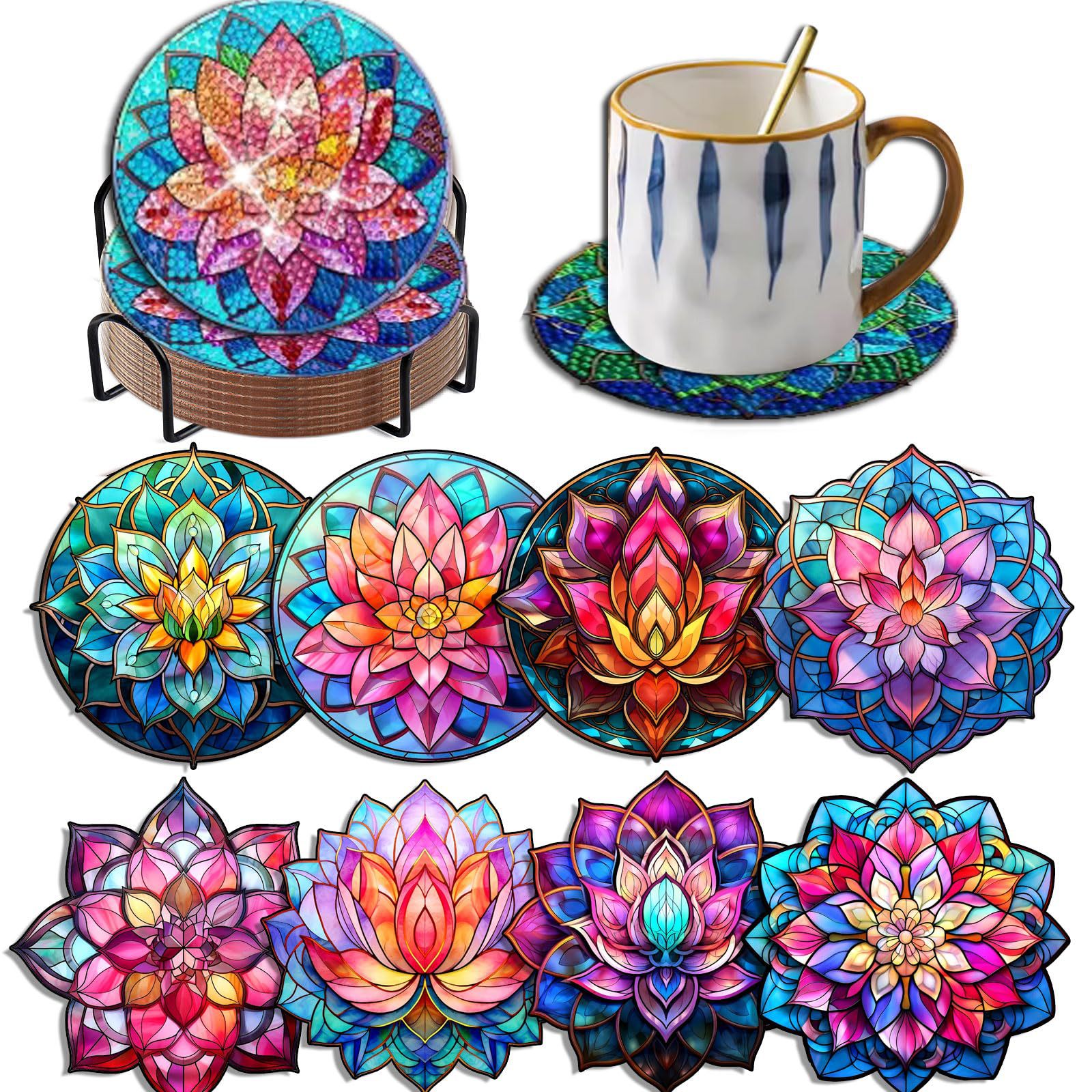 CHENISTORY 8pcs 다이아몬드 아트 코스터 홀 - Art Craft Cup 리뷰 및 가격