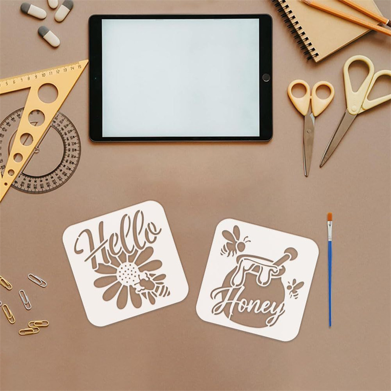 9Pcs 인용문 꿀벌 꿀 스텐실 PET 재사용 가능한  - Art Craft Quotes 리뷰 및 가격